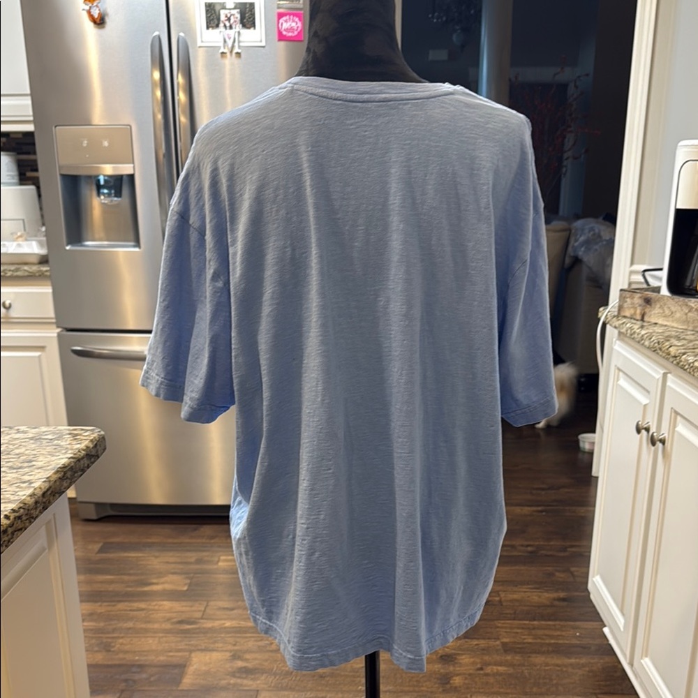 Daniel Cremieux Gray and Blue Relaxed Boxy T-Shirt - Picture 2 of 4